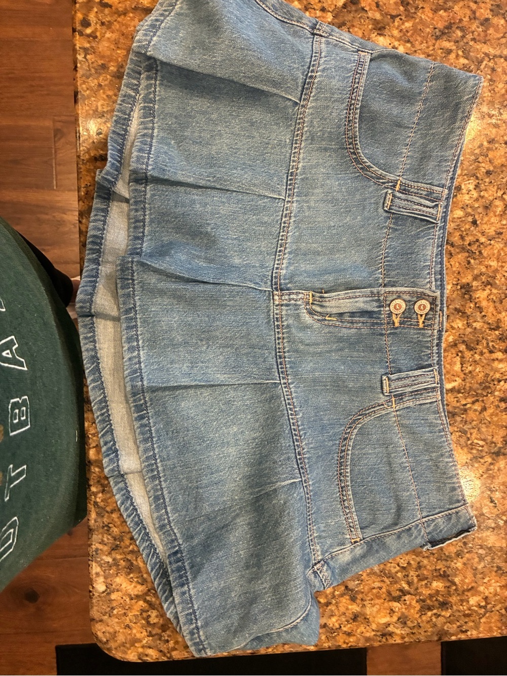 Hollister Light Blue Denim Jean Shorts Skirt